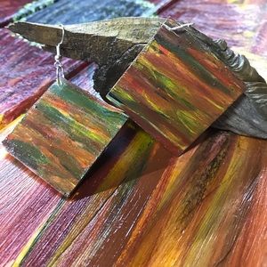 Hand Painted Abstract Earrings